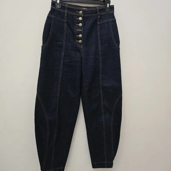 👖 ULLA JOHNSON High-Waisted Button-Fly Jeans Size 0 - Picture 2 of 7